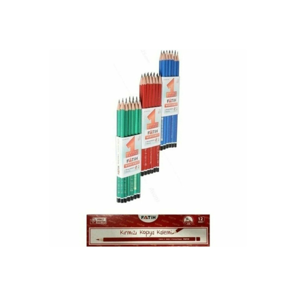 Mercanlı Kurşun Kalem Ve Kırmızı Kopya Kalemi Seti