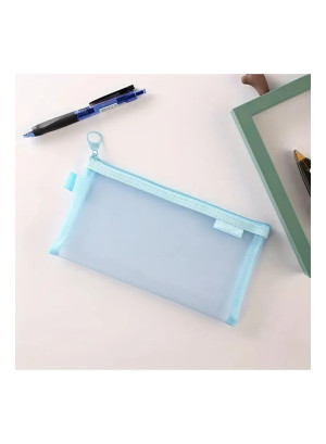 Kalemlik Kalem Düzenleyici Kalem ve Seyahat Çantası Şeffaf Tasarım Mavi