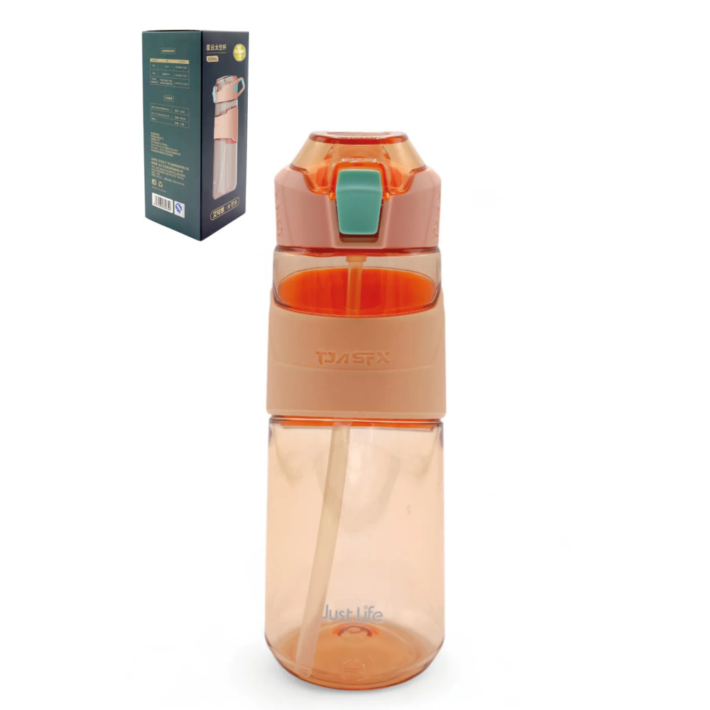 Tritan Su Matarası Pipetli Taşıma Kulplu Su Matarası 650 ml Yeni Sezon Günlük Spor Detox Suluk Pembe