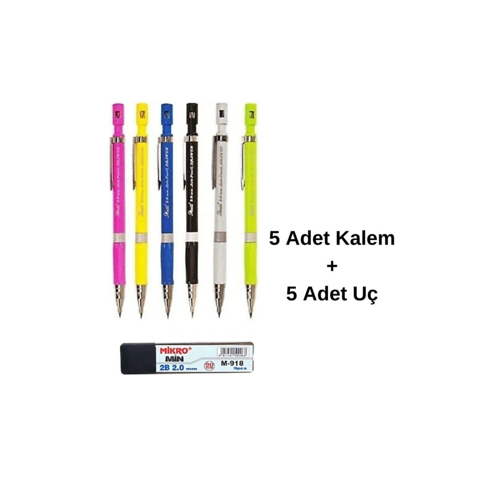 2.0 Kalın Uçlu Kalem Seti ( 5 Adet )