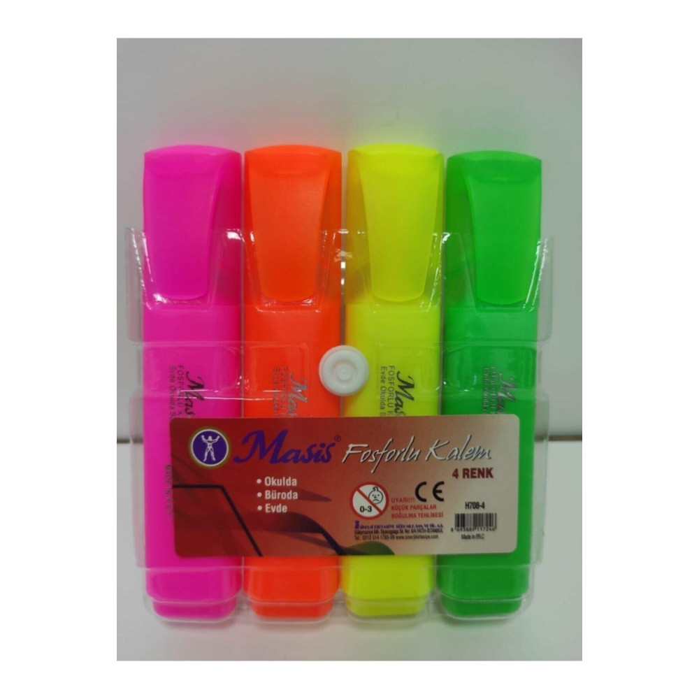 Fosforlu Kalem 4 Adet  Paket