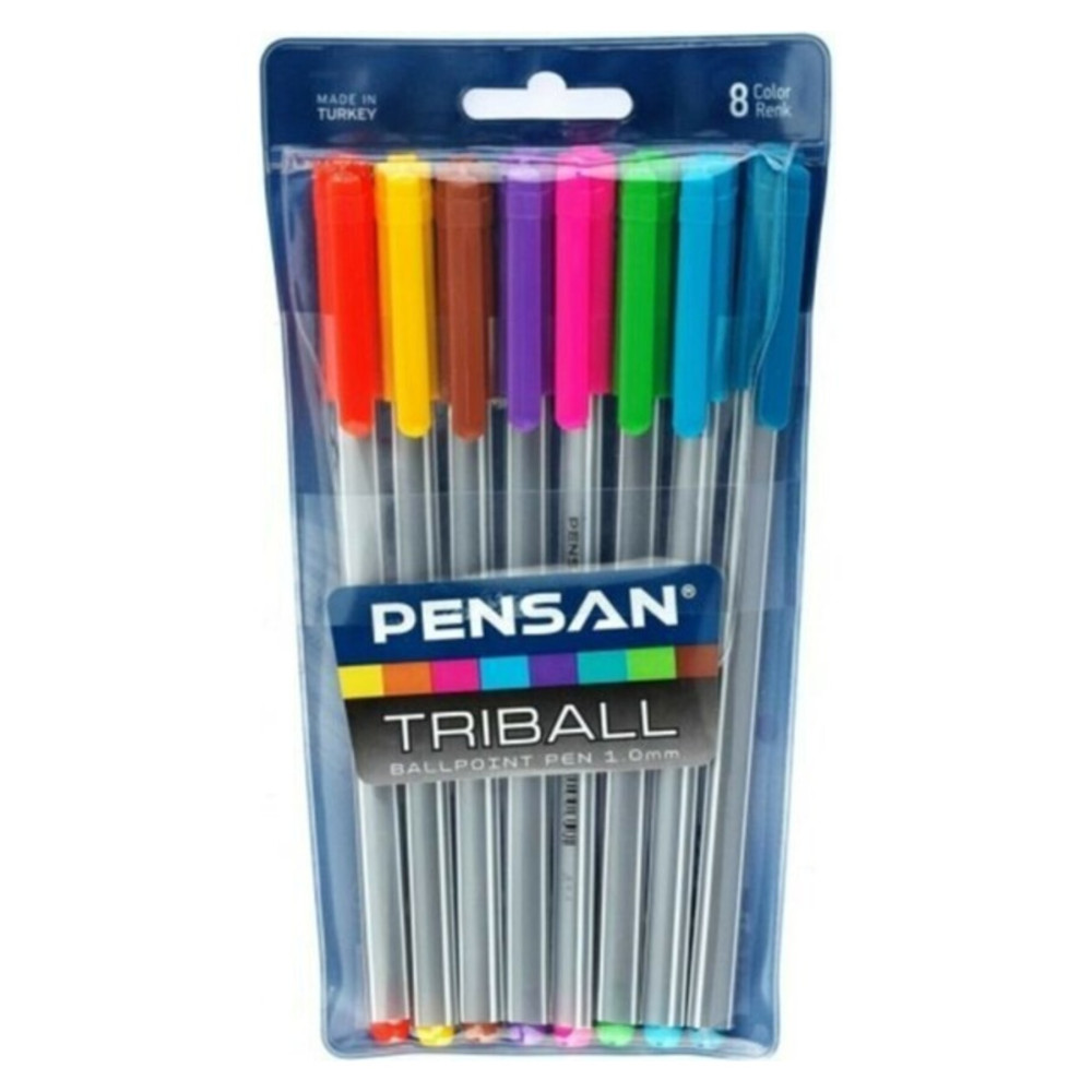 Çok Renkli Tükenmez Kalem Seti - 8'li Paket