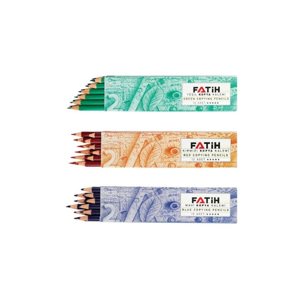 Kırmızı 12'li - Yeşil 12'li - Mavi 12'li Kopya Kalemi B.s