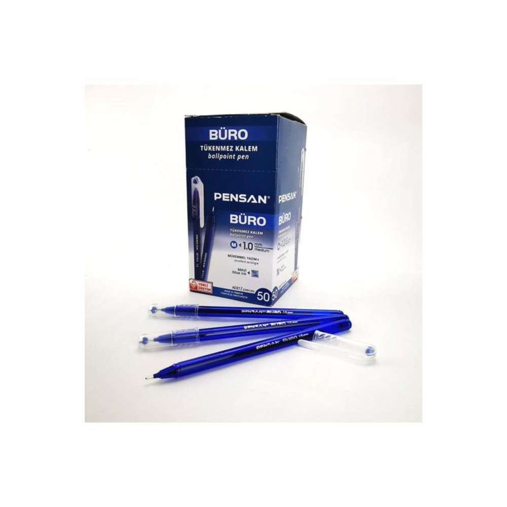Büro Tükenmez Kalem Mavi 1 Mm 50'li Paket